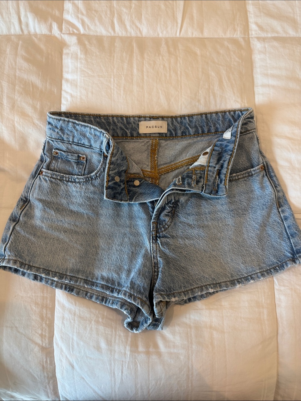 PacSun Light Blue High-Rise Denim Cutoff Shorts